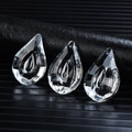 Three faceted teardrop crystal glass pendants for DIY suncatchers and lighting decor - 38MM Pipa Shape