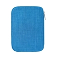 Blue fabric storage organizer bag for Apple Watch straps and data cables with zipper - Medium / Teal