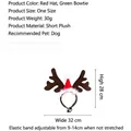Size chart for Christmas pet headband showing 28cm height and adjustable elastic band details - Brown Antler Headband