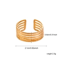 Goldener unregelmäßiger mehrlagiger Edelstahl-Ring mit Textur und 0,8 cm Breite - JR329-Mehrschichtig Horizontal
