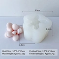 3D succulent silicone mold for candle making with dimensions 3.5x3.6x2.5cm and pink wax sample - Succulent H-0556