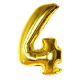 Metallic gold number 4 foil balloon for festive birthday party celebration and events - 32 Inch Number 4-Gold
