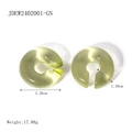 Translucent green resin C-shape clip earrings with cat-eye effect, size 3.26cm - Light Green