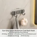 Appendiabiti a doppio gancio in alluminio spaziale grigio, misura 160 mm per 30 mm - 2 Ganci / Canna Di Fucile