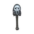 Detailed view of glowing Scream Ghostface mask handheld wand for Halloween decoration - Witch Magic Wand