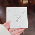 Collier en acier titane argenté avec un pendentif en zircon cubique carré pour femme - X302 Argent Zircon Cube de Sucre