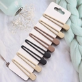 8-piece set of matte hollow duckbill hair clips in brown and beige earth tones - 11#-Brown Large Waterdrop (8Pcs)