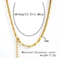 3mm wide 18K gold plated stainless steel snake chain necklace with lobster clasp - 3.0mm 3:1 Long Box Chain - Gold
