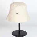 Japanese style UV protection sun hat for women in beige linen fabric on display stand - Adjustable / Beige
