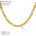 Detailansicht der 4 mm breiten, 18 Karat vergoldeten Edelstahl-Halskette aus 304er Stahl - 55cm (SN714G-4MM-55CM)
