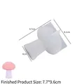 Moule silicone champignon 3D pour boîte DIY avec dimensions et résultat fini en rose clair - Champignon N° 3