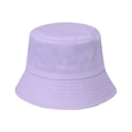 Detailed view of lilac cotton bucket hat showing fine stitching and fabric texture - 58cm / Light Purple