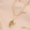 Double layered stainless steel flower pendant necklace in gold finish with size specs - Double Layer Fan Style (1#)