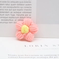 Handmade crochet milk cotton flowers in pink and yellow for DIY hair accessories - Deep Pink