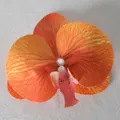 Testa di orchidea phalaenopsis artificiale arancione vivace con sottili venature gialle - Pellicola 3D Arancio N. 2 (Grande)