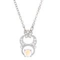 Collana con pendente in pietra di luna argento con dettagli di stella e mezzaluna - Toro (K-1479)