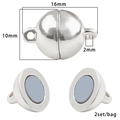 Polished silver magnetic clasp for jewelry making with 16mm total length and 10mm height - Style #27 16x10mm Silver