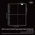 A4 11-hole 4-pocket clear card protector sheets with size measurements 105x153mm - A4 11 Holes 4-Pocket Single-Sided Pages