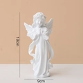 Matte white praying angel resin sculpture with rose crown and wings measuring 19cm in height - Praying Angel Ornament (White 19CM)