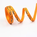 10mm orange Halloween grosgrain ribbon with black Boo text and stars for DIY crafts - Boo Orange