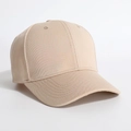Minimalist beige cotton twill baseball cap with six-panel structure and curved brim - One Size / Camel