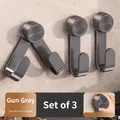 Set of 3 gunmetal suction cup lid holders with rotatable vacuum wall mount design - Set of 3 / Gunmetal