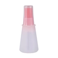 Pink silicone oil bottle brush with 45ml scale for BBQ cooking and baking - Nordic Pink