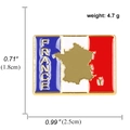 Vista detallada del pin bandera Francia dimensiones 2,5x1,8 cm y peso de 4,7 g - Bandera de Mapa Rectangular