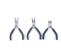 Close-up of three DIY jewelry pliers with anti-slip handles for precision craft work - 3-Piece Pliers Set (Non-serrated)
