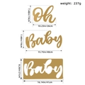 Golden Oh Baby wooden party sign set for romantic proposal and wedding decorations - Oh Baby Wood Sign Set / Gold