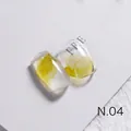 Artistic gold ink marble watercolor nail art tips in yellow hue, variant N.04 - 04# (Gilding)