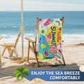 Vibrant Hello Summer double-sided microfiber beach towel with tropical fruit patterns - B91-Summer Colorful Drinks and Fruits