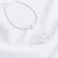 Pulsera de cuentas de plata facetadas de 2mm en oro de 14K con una perla blanca redonda - 2mm Triángulo Plata [50 Piezas] / Plateado