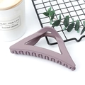 Elegant Morandi grey-purple hollow triangle hair claw clip with a matte finish - Matte Purple Pink