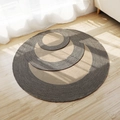 Japanese style round jute woven rug with beige spiral texture on light wood floor - 40CM / Natural Jute
