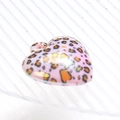 Pink heart-shaped leopard print pendant with hanging hole for DIY jewelry making - Light Pink Leopard
