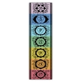 Detailed view of long vertical tapestry featuring colorful seven chakras symbols and patterns - Style 27 / 40x150cm