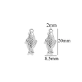 Silver stainless steel fish charm with scale texture and detailed dimensions 20x8.5mm - Steel Color Fish-626