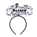 Détail du serre-tête d'Halloween avec fantôme en feutre et texte Happy Halloween blanc - 37# Fantôme
