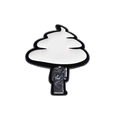 Funny cartoon alloy brooch with black and white character and cute expression - Cloud Tree Character (XZ8338)