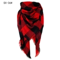 Fashionable red and black plaid triangular shawl scarf with soft fringe tassels - Red/Black Plaid