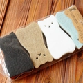 Set of 4 cute cat shaped kitchen sponges in black, brown, white, and light blue colors - Cat Shape (4Pcs)