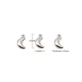 Polished silver moon pendants 16x8x3.5mm set of three for DIY jewelry making - Moon
