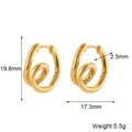 Ineinander verschlungene Doppel-Creolen aus 18K vergoldetem Edelstahl, 19,8mm Größe - Doppelschichtige Spiralförmige Ohrringe-Gold