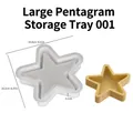 Pentagram star resin mold for storage tray with celestial moon patterns and dimensions - Star Tray-Large / White Silicone