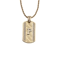 Macro d'un pendentif doré avec lettre P argentée, bordure en zircon et chaîne torsadée - Pendentif Lettre P-Chaîne 60CM