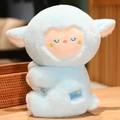 Cute blue plush sheep toy with soft fur, star embroidery, and tail-pulling feature - Cloud Sheep 30cm