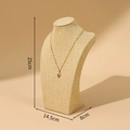 Linen necklace mannequin display stand with dimensions 25cm high and 14.5cm wide base - H-Type 25cm Linen