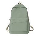 Minimalist light green nylon backpack with spacious main compartment and front zip pocket - Green