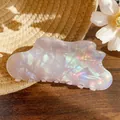 Cloud shaped hair claw clip in iridescent pearlescent pink acetate finish - Cloud 10.5cm / Iridescent Purple